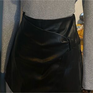 Black Mini Wrap Skirt for Cocktail Nights